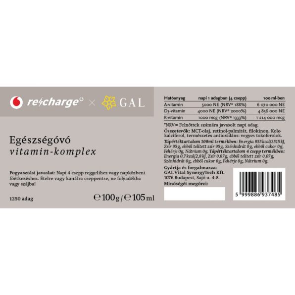 Recharge x GAL Egészségóvó vitamin-komplex